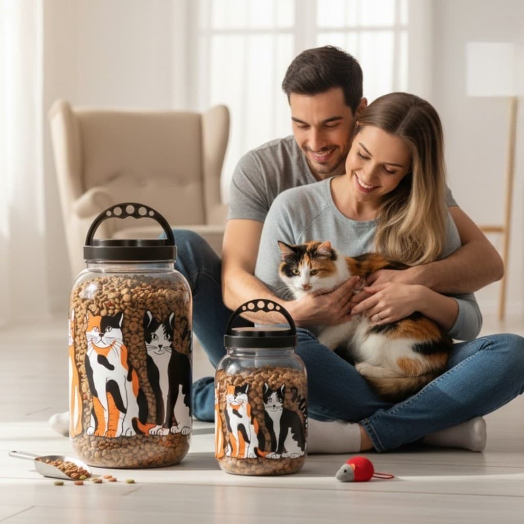 KIT com 2 Potes Ração e Petiscos GATO Grande 3,6 e Pequeno 1,4L