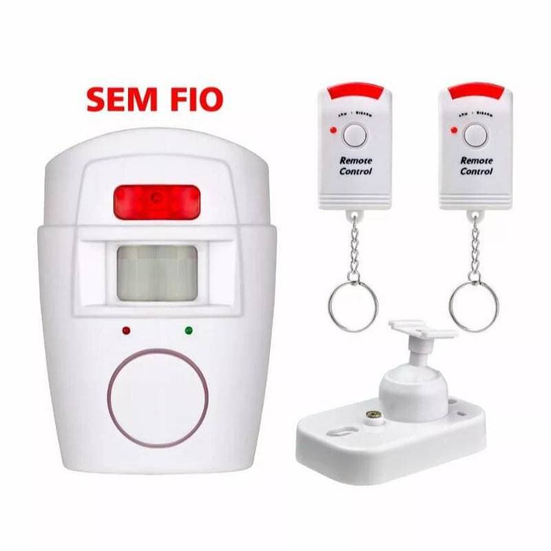 Alarme Residencial Sem Fio Com 2 Controles Remotos Com Sensor de Movimento Facil Instalação
