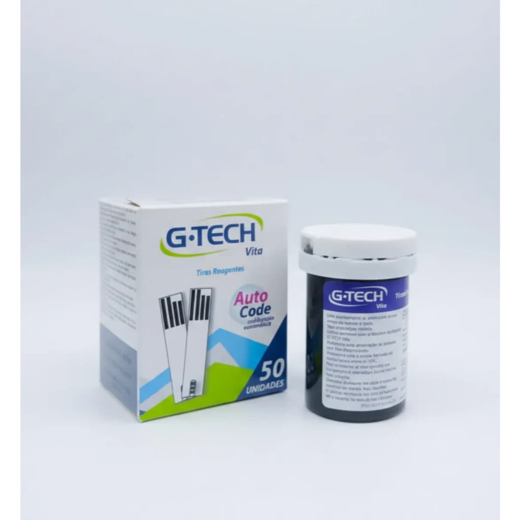 50 Tiras G- TECH VITA De Teste Glicemia Compatível Com Aparelho G-tech Vita e Vita Ultra