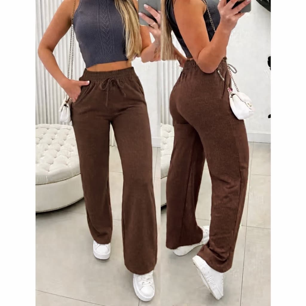 Lãzinha CALÇA pantalona feminina lanzinha de bolso