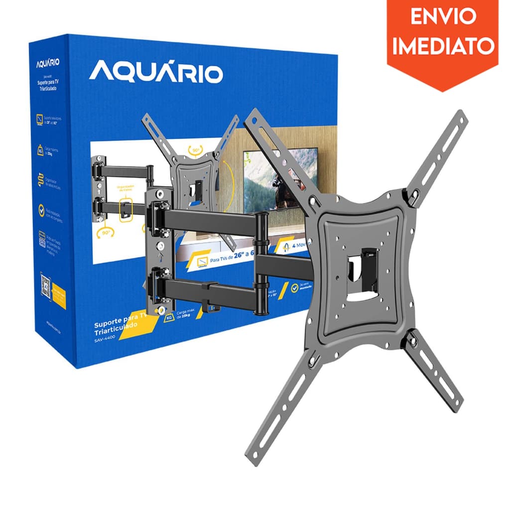 Suporte Articulado p/ TV 4 Movimentos LED, LCD e Smart 26" até 60" Aquário SAV-4400
