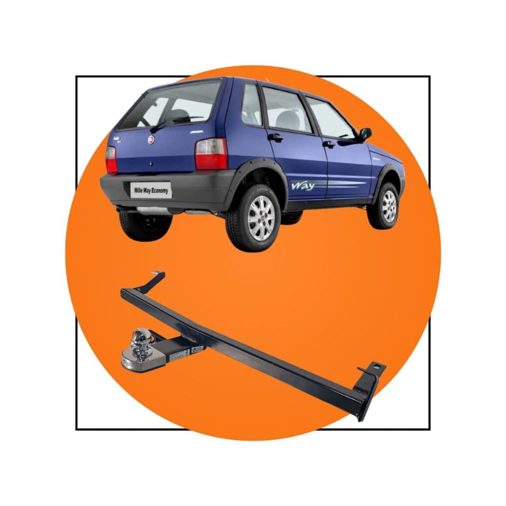 Engate Reboque Reforcel Fixo 500Kg Fiat Uno Quadrado 2004 ate 2015