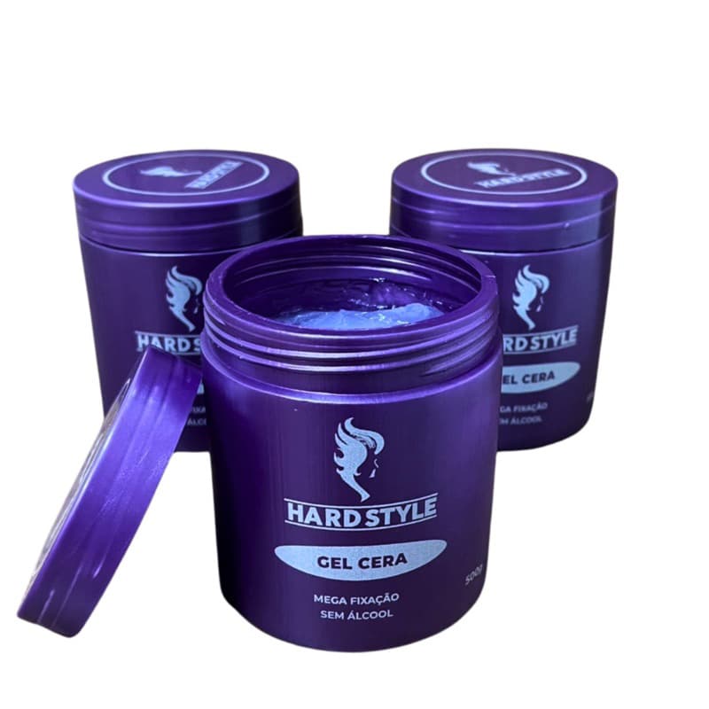 GEL CERA HARD STYLE - 500g - KIT 03 UNIDADES
