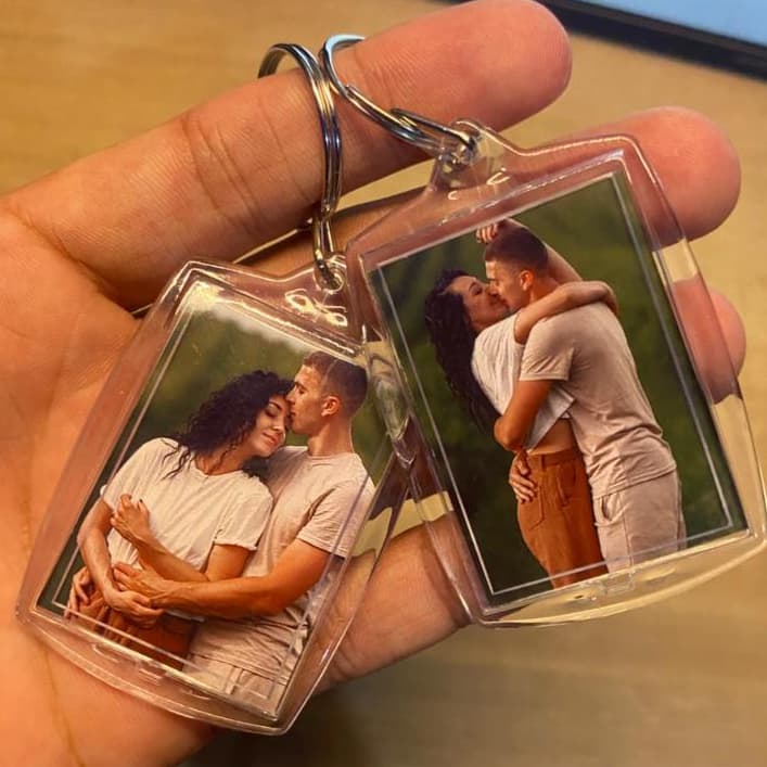 Chaveiro conjunto para casal - Personalizado com Fotos frente e verso