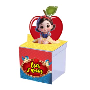 Branca de Neve cute Kit com  caixinhas de acrílico personalizadas Lembrancinha para festa