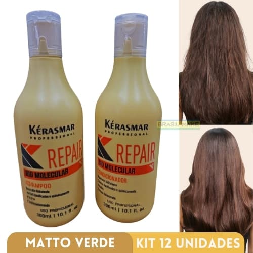 Kérasmar Kit 12 Unidades Shampoo Condicionador Repair 300ml