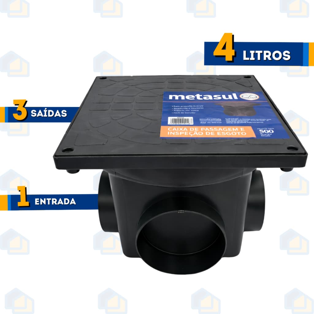 Caixa de Passagem Reforçada P/ Elétrica/Esgoto/Gordura C/ Tampa