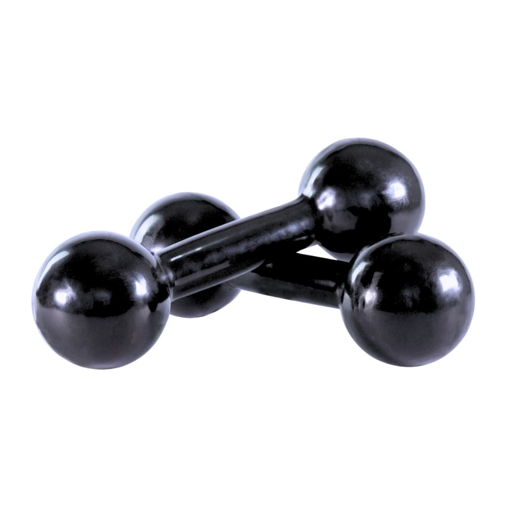 Par de Halter Bola Emborrachado - 1kg Cor Preto