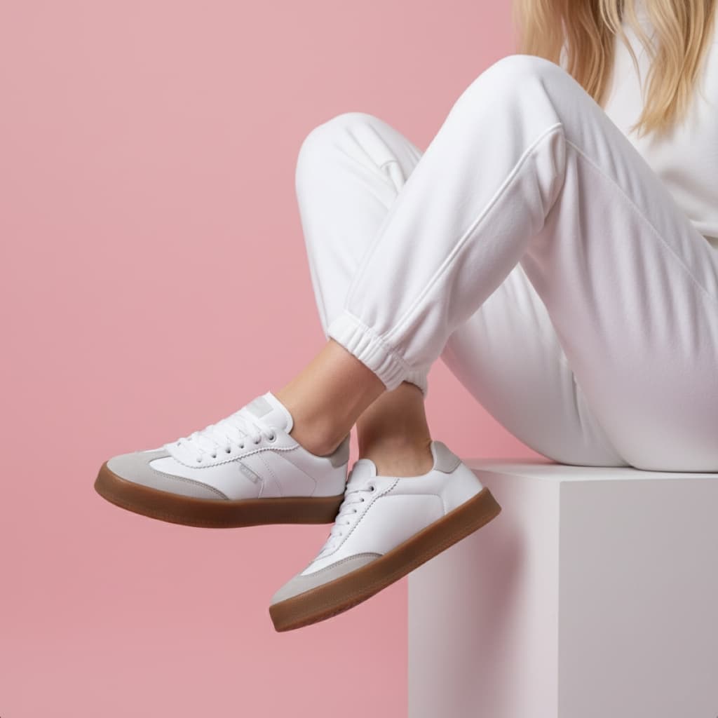 Tenis Feminino Casual Minimalista Moda Retro Confortavel Leve Couro Ecológico Camurça Sola Borracha