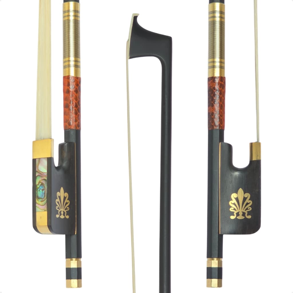 Arco Viola Fibra Carbono 4/4 Crina Animal Profissional Black
