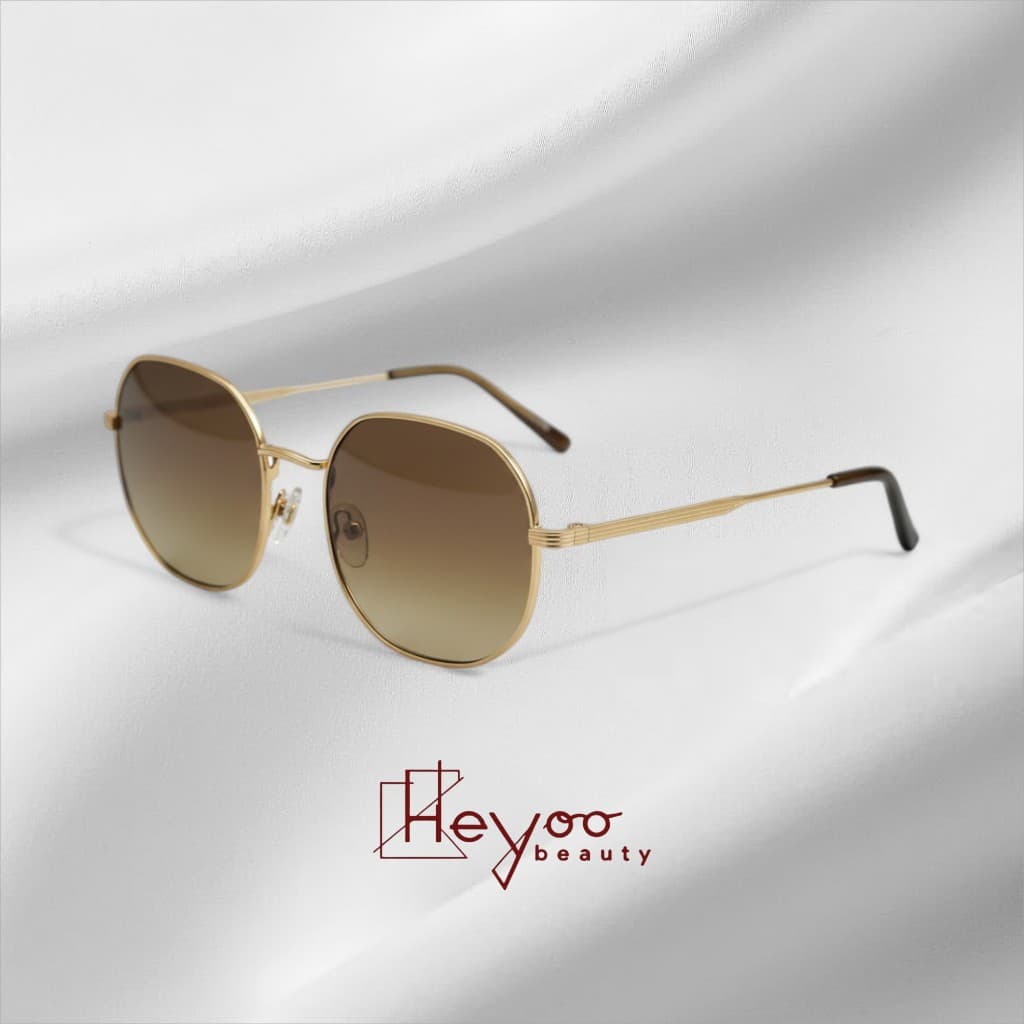 Heyoo Óculos de Sol Retro Frame Metálico Fino Lentes Gradient UV400 Proteção Cores Variadas