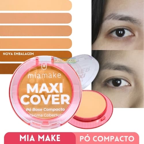 Mia Make Pó Compacto Maxi Cover Gummy Médio Vanilla e Médio Chocolate 8.8g