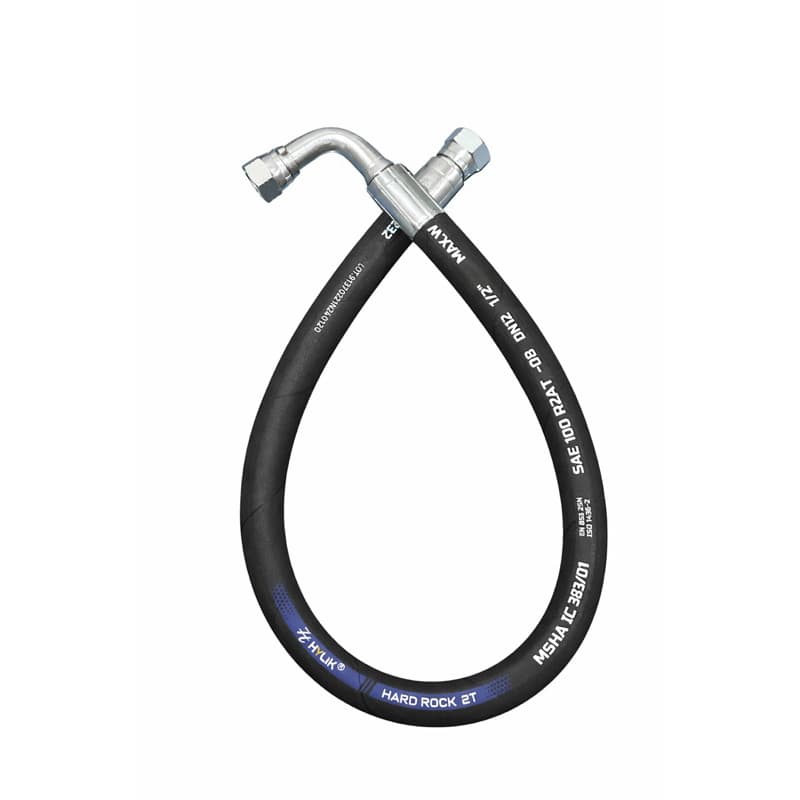 Mangueira Hidráulica 1/2 70cm 2 Tramas JIC 3/4 90° + Reta Alta Pressão Trator/Implementos