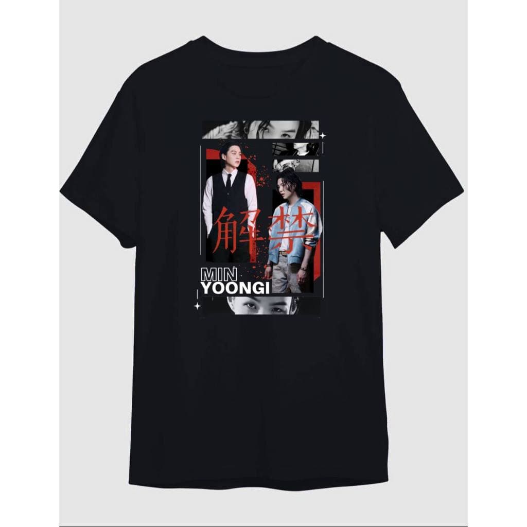 Camiseta SUGA Yoongi BTS 100% Algodão Malha Premium Estampa Kpop