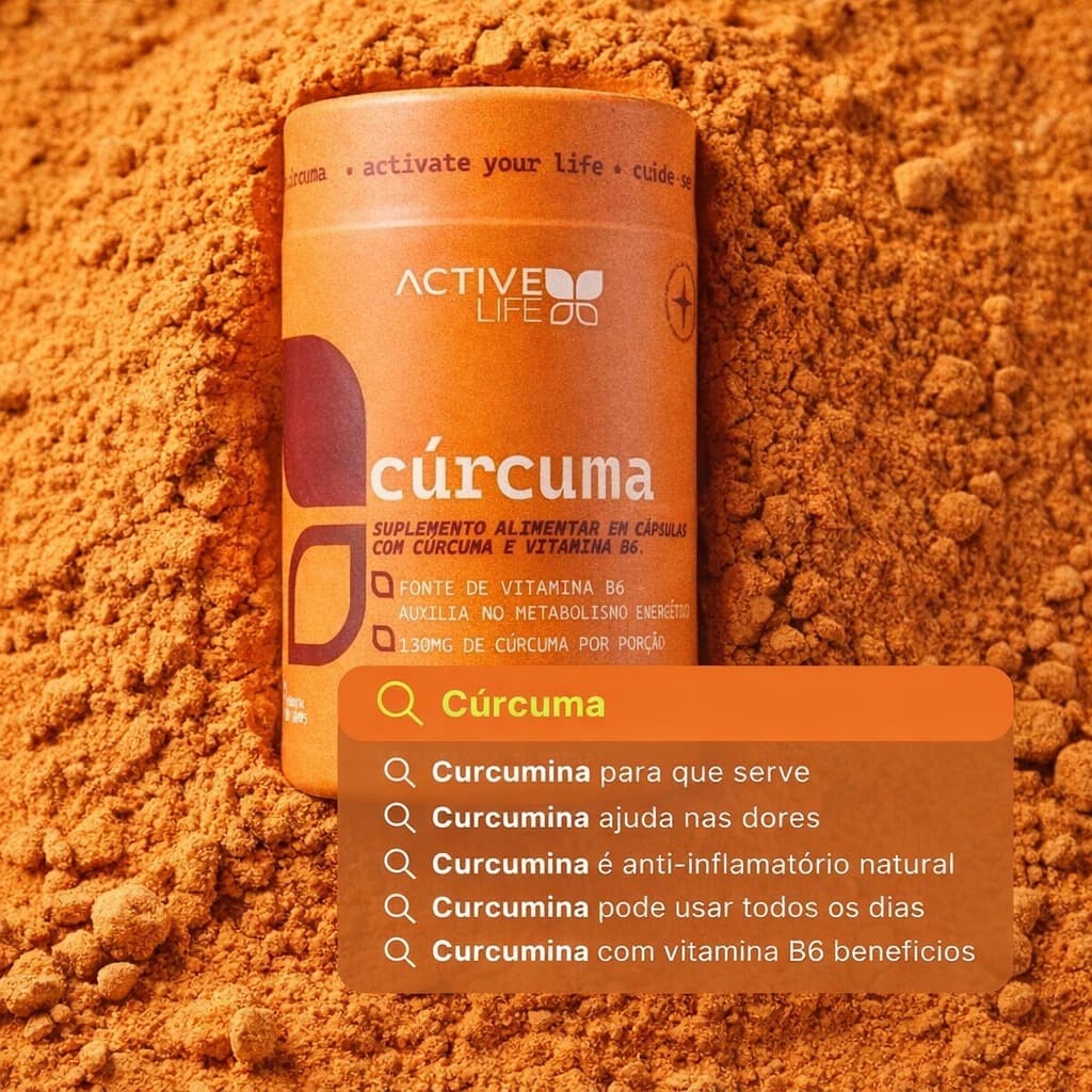 Cúrcuma Com Vitamina B6 Mais Energia - 60 Caps - Active Life