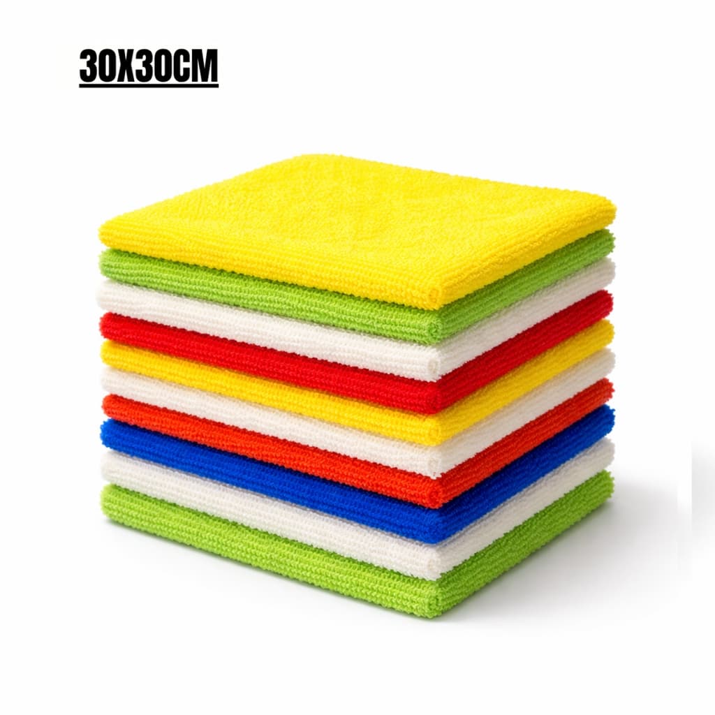 Kit 10 Pano de Microfibra para Limpeza Lavagem a Seco Magico Flanela Anti Risco 30X30cm