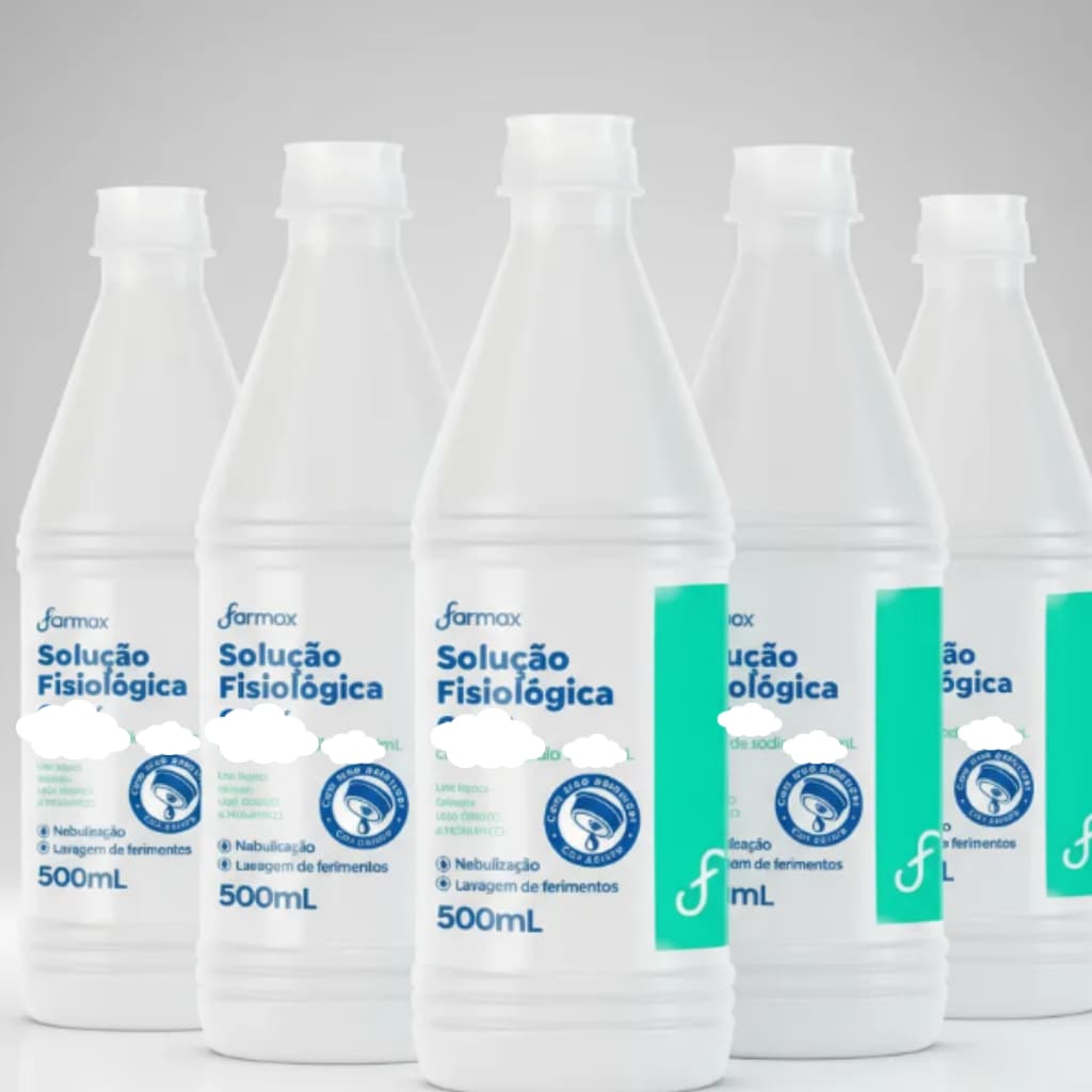 Kit Com 5 Soro Fisiólogico Farmax 500ml