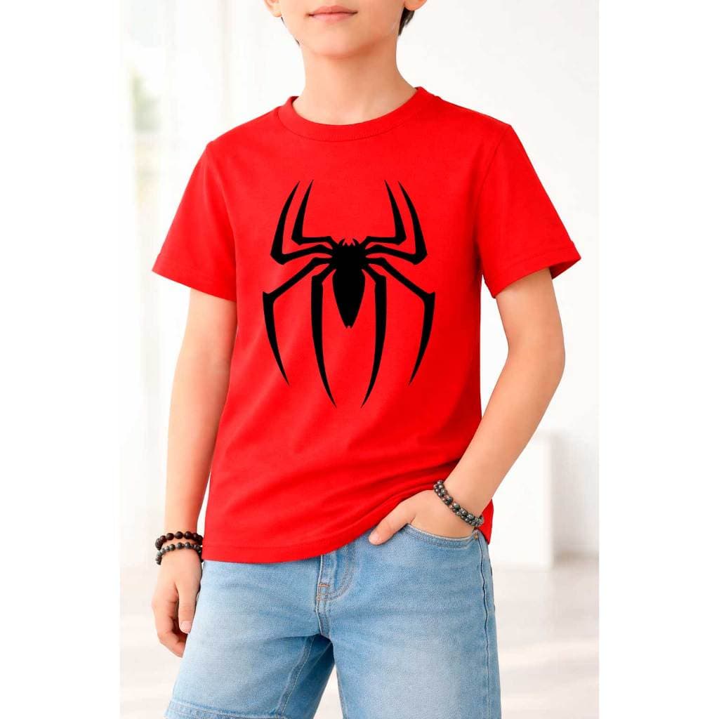 Camiseta Infantil Meninos Moda Street Blusa Juvenil Estampa Aranha Novidade
