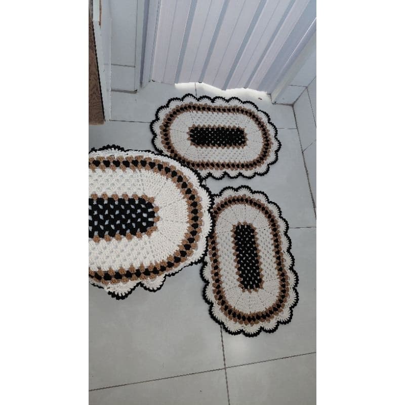 Jogo banheiro em crochê 3 peças/kit lavabo/ artesanal