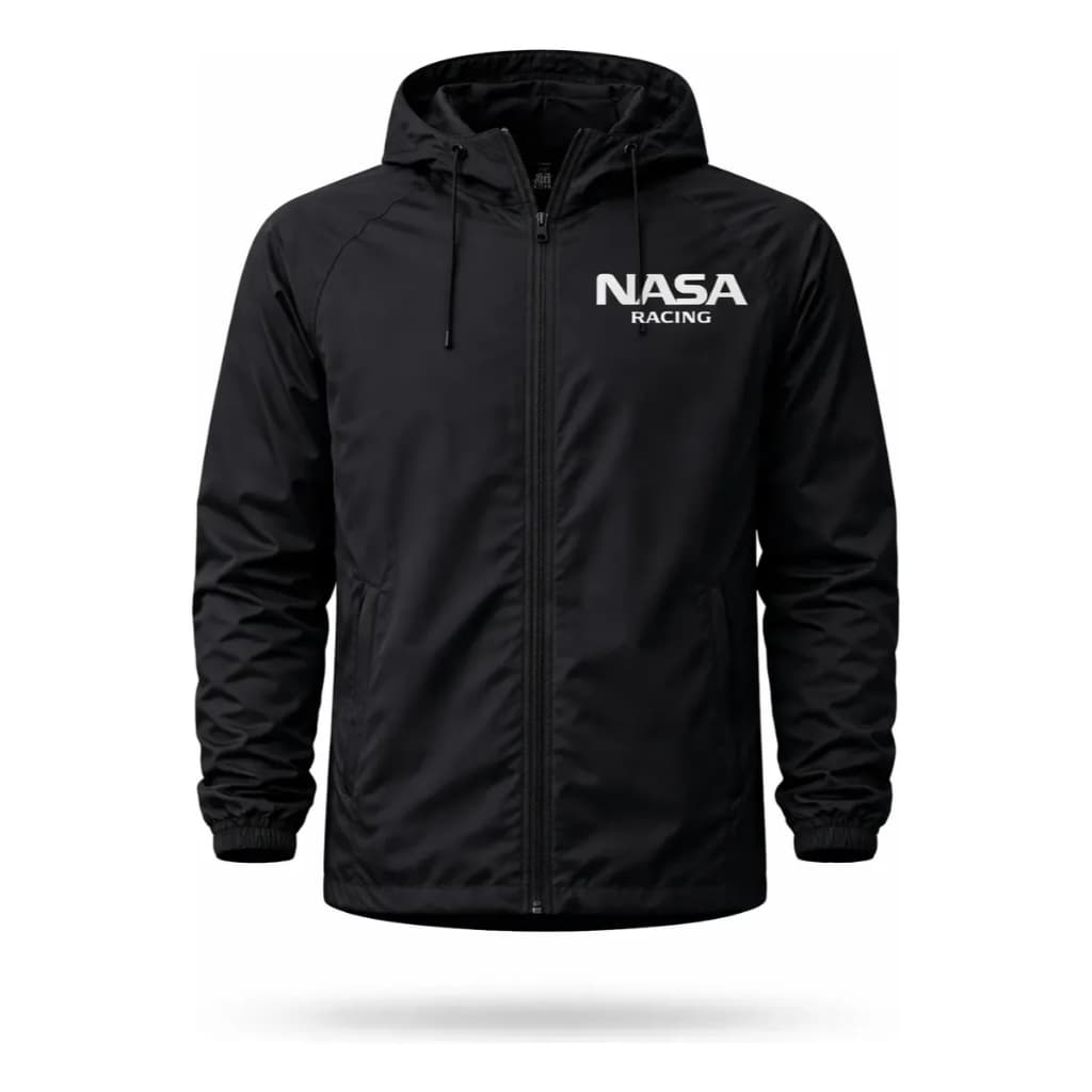 Jaqueta Corta Vento Nasa Racing Masculino Feminino Preto