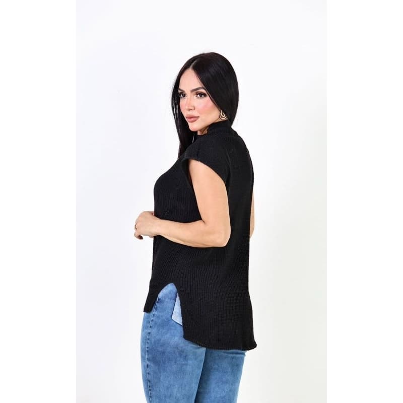Colete feminino de tricot canelado, elegância e sofisticação/ moda outono-inverno 2026
