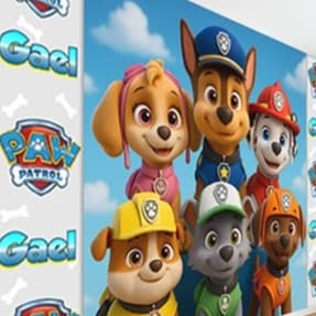 Patrulha Canina 3D Papel de Parede Adesivo Personalizado
