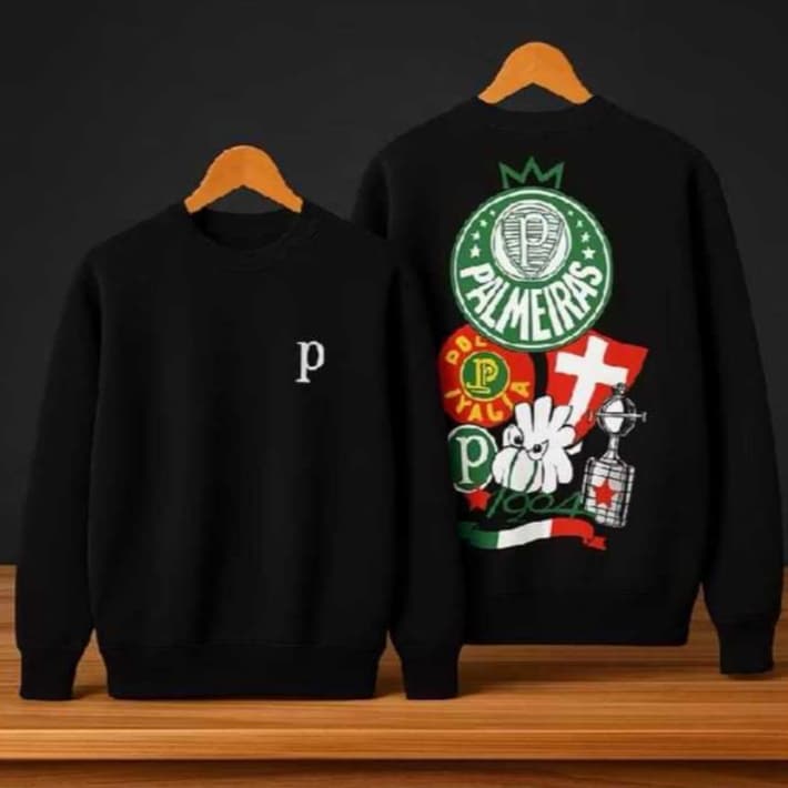 Moletom Careca Adulto Palmeiras Escudos Verdão Futebol Blusa De Frio Agasalho Casaco Unissex