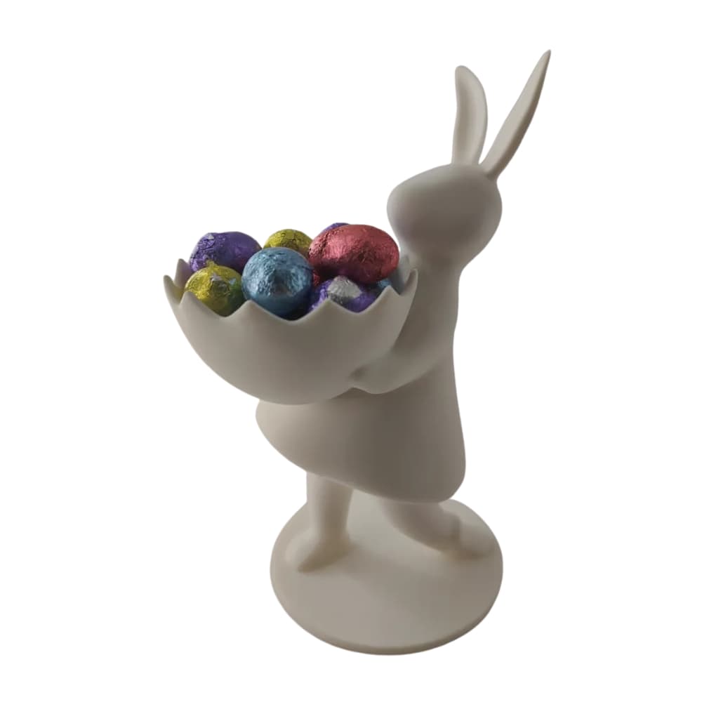 Porta Doces Coelho Minimalista 3D Bowl de Páscoa Moderno para Bombons e Ovos de Colher