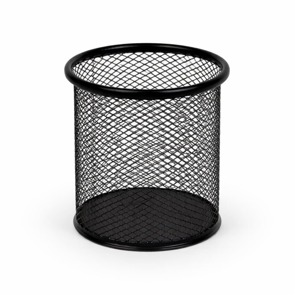 Porta Canetas Aramado Redondo Preto Organizador De Mesa Escritório Luxo 🖊️