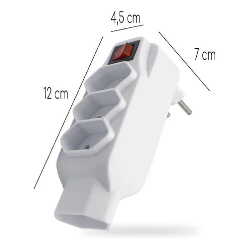 Régua de Tomadas 4 Entradas 10A 250V 2500W com Fusível – Segurança e Praticidade