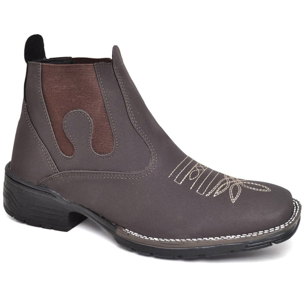 Bota Masculina Botina Texana Calce Facil Estilo Western Bico Quadrado