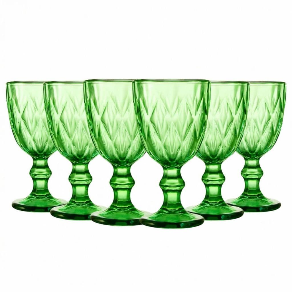 Jogo Kit de Taças de Vidro Lanty Diamond 6 Peças 340 ml Elegante