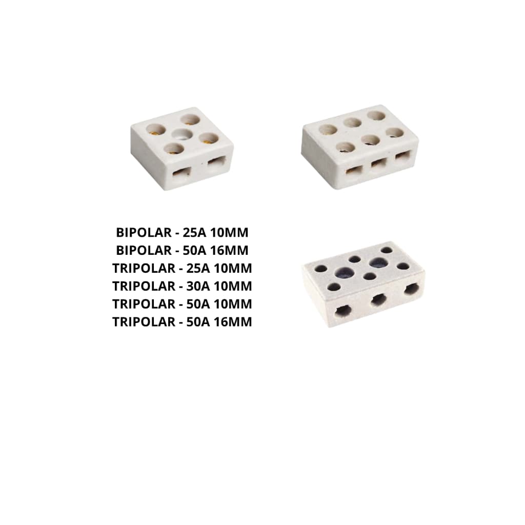 🔌 Conector de Porcelana (Louça) Alta Resistência – Ideal para Chuveiros e Instalações Elétricas