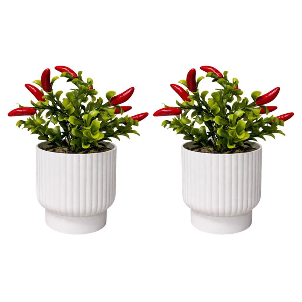 DV Kit 2 Arranjos Decorativos Pimenteira Artificial Permanente no Vaso  Arranjo Realista para Casa