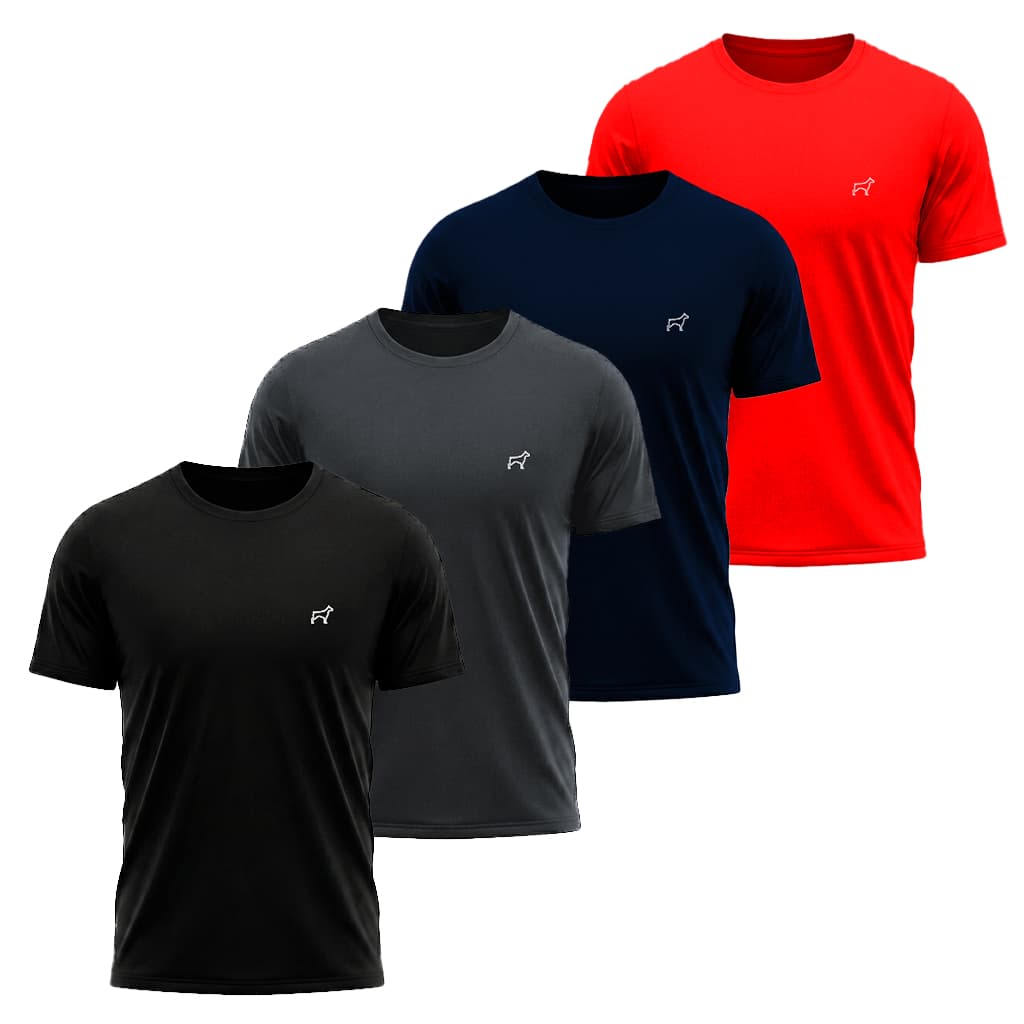 Kit 4 Camiseta Parvori Masculina Dry Fit Academia Treino Corrida