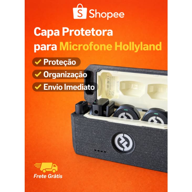 Capa Estojo Protetora Case para Hollyland Organizador de Microfone com Encaixe Seguro