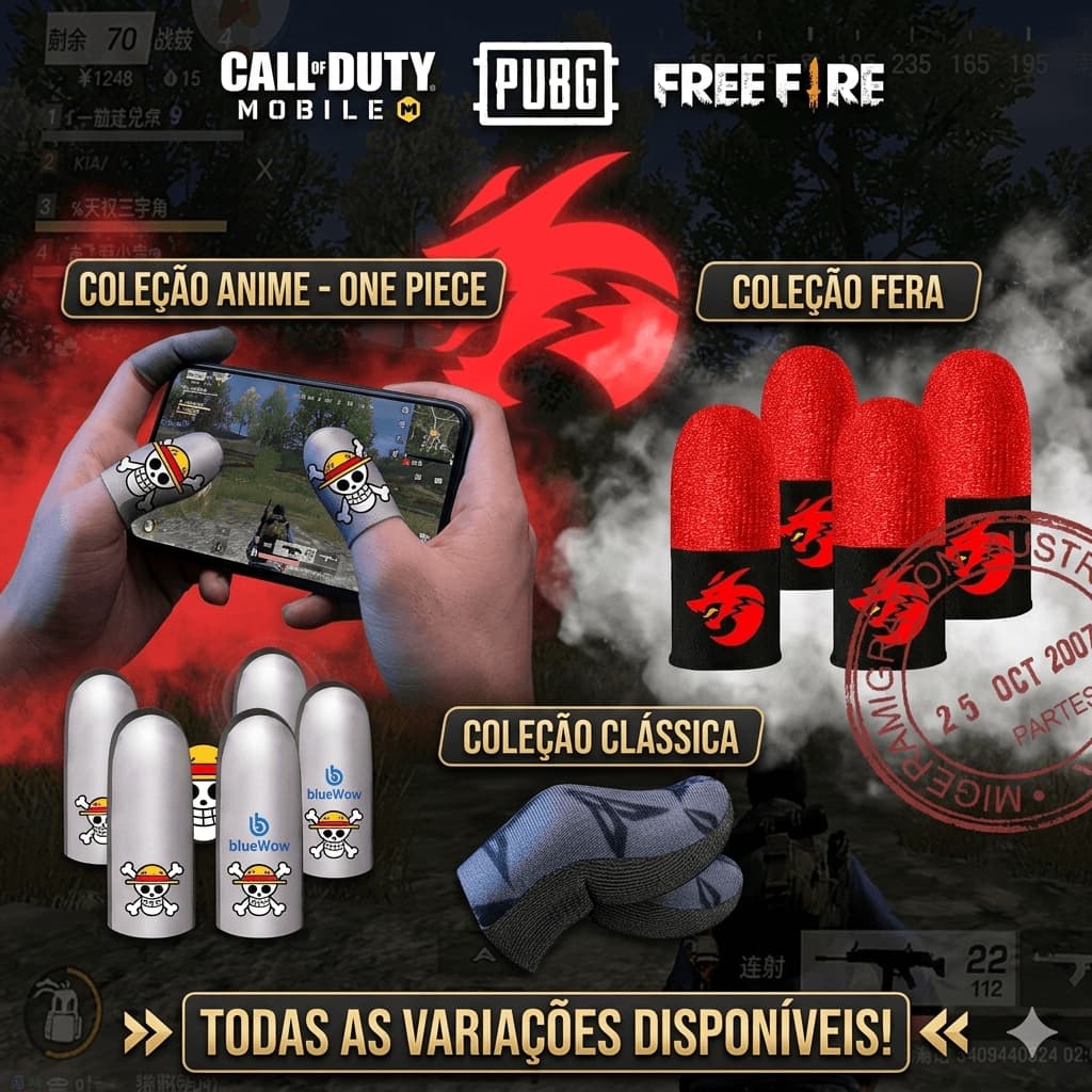 Luva De Dedo gamer profissional para Free Fire, Pubg luvinha anti-suor