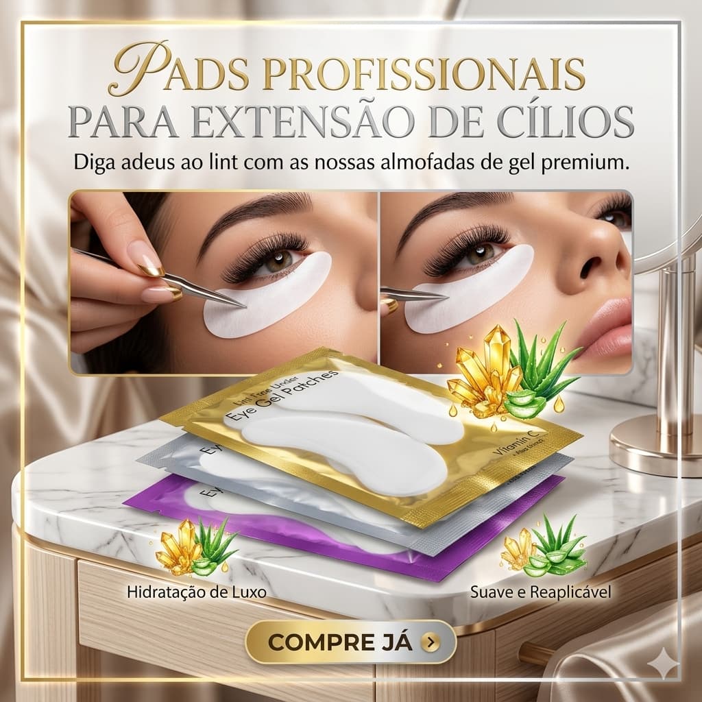Pacote com 10 Pads em gel  para extensão de cílios Lash Design