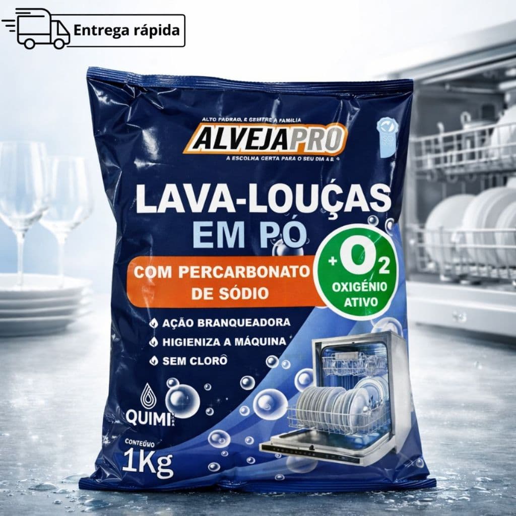 Lava Louças Detergente Em Pó Refil 1Kg Com Percarbonato De Sodio Sem Cloro