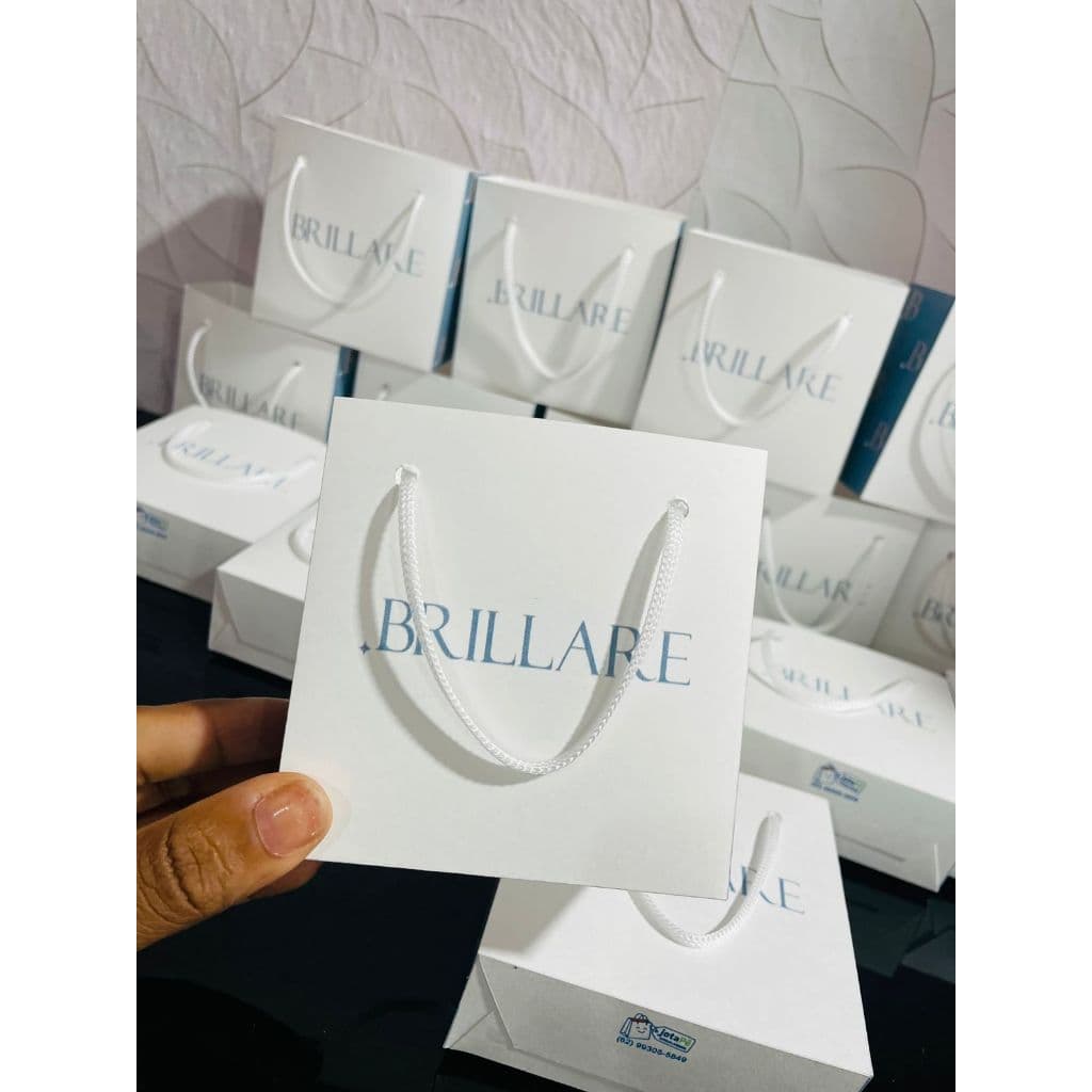 50 Sacolas de Papel Personalizadas para loja ou lembrancinha tamanho PP 10x10x4cm envie seu logotipo