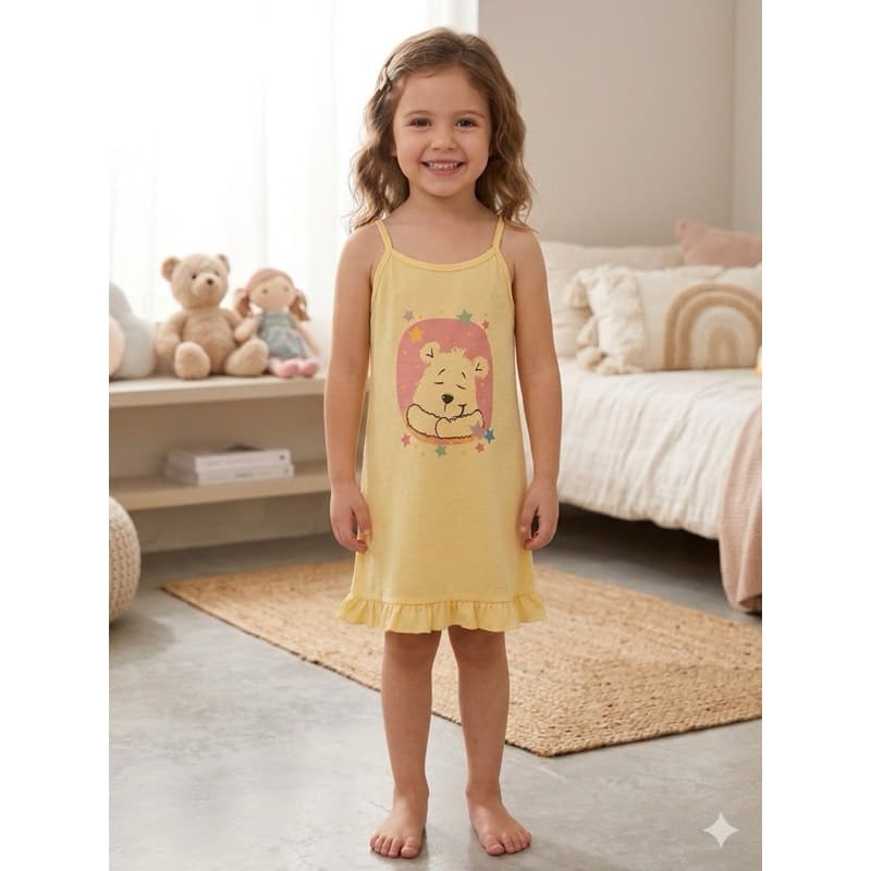 Camisola Infantil Alcinha Em Malha Confortável Estampas Variadas