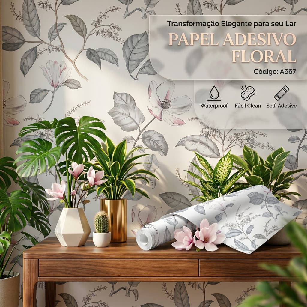 Papel De Parede Adesivo Floral Delicado Quarto Menina Vinil 5m