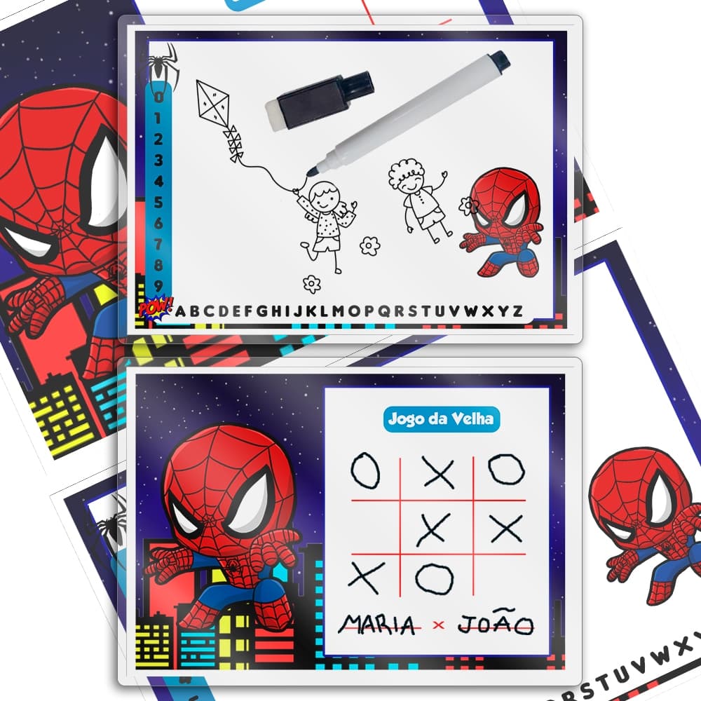 15 Lembrancinhas Homem Aranha Baby Lousa Mágica Colorida Para Desenhar Envio Imediato