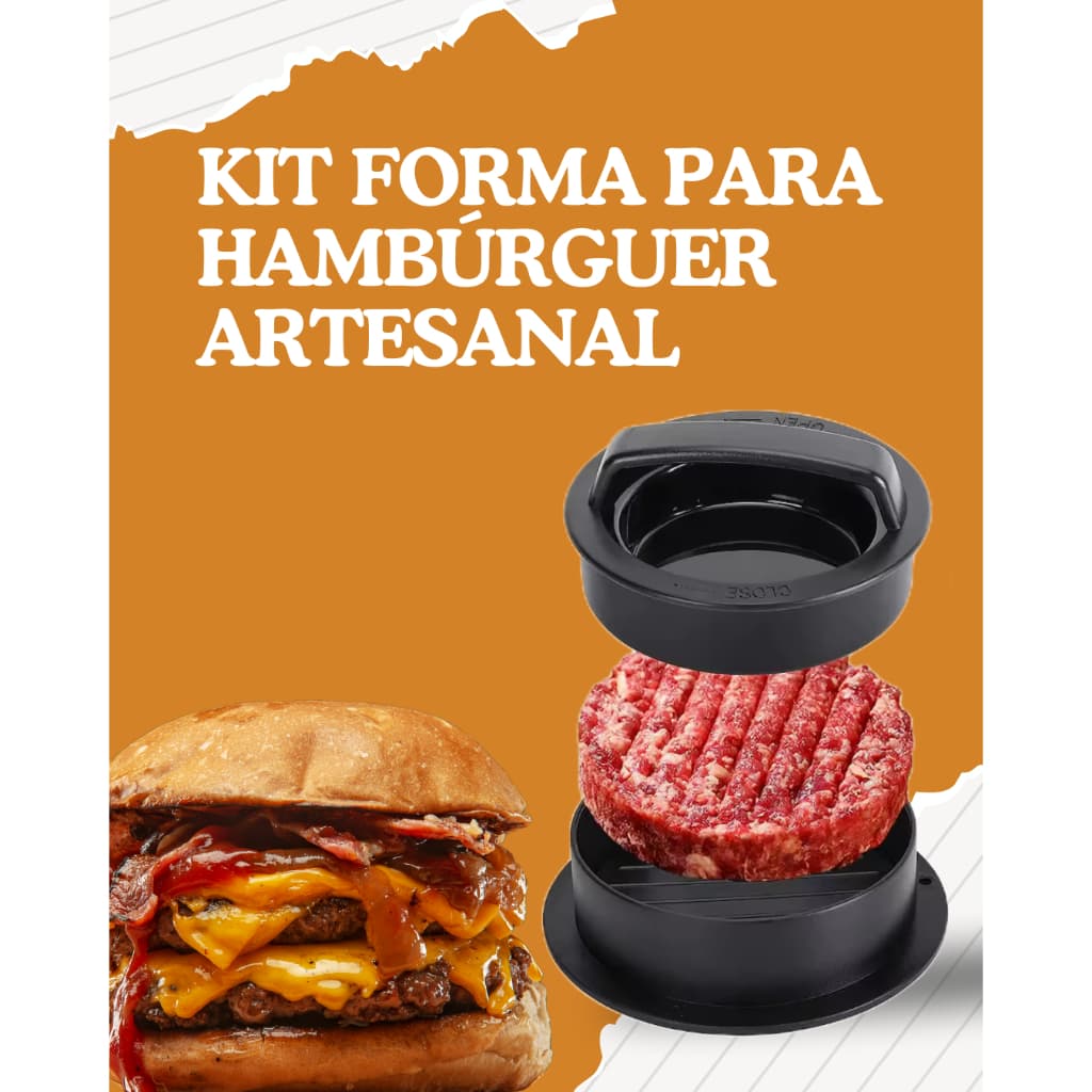 Conjunto 12X6CM Forma Molde para Hambúrguer Portátil Forma 5 peças Base Removível
