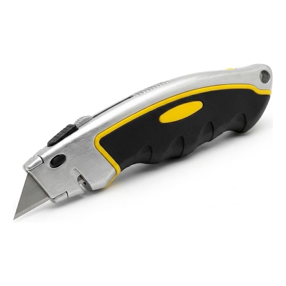 Estilete Profissional Retrátil Trapezoidal  Aço Carbono +5 Laminas Extras