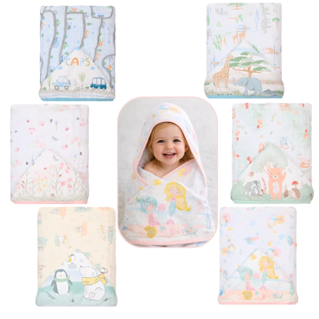 Toalha de Banho Bebe Infantil com Capuz Toalhas Grande 90x80 de Bebê Tecido Fralda Soft 100% Algodão
