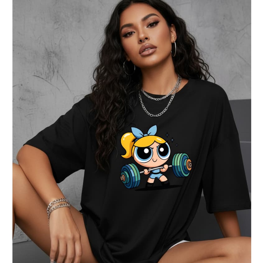 Camisa Camiseta Feminina Treino Academia Foco Mulher 100% Algodão Super Poderosas Lindinha