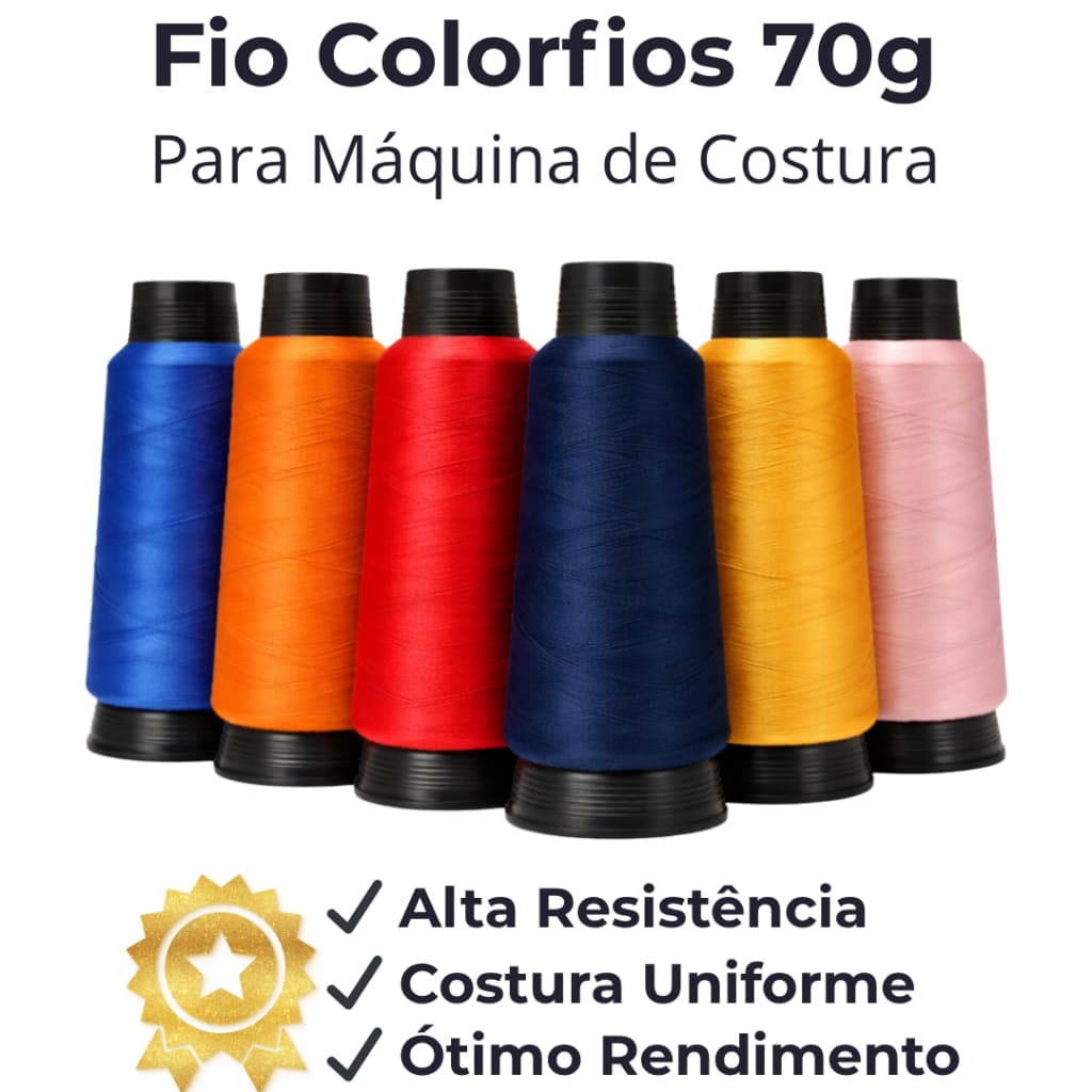 Fio Overloque Colorfios 70g Wlamar – Linha para Máquina Overlock, Interlock e Costura