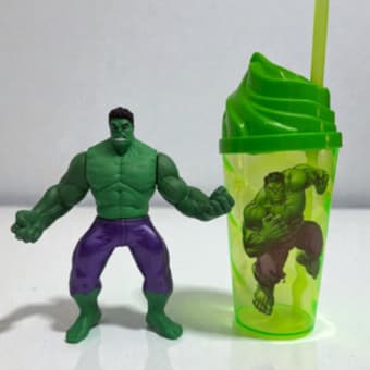 Copo Personalizado KIT Boneco   Hulk + Copo 350ml Verde