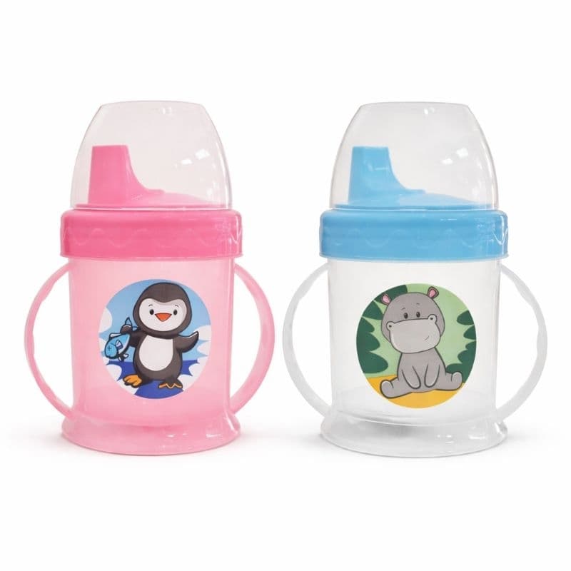 Copo de Treinamento Transição Bebê com Alça e Tampa Plastico 220ml Copo Infantil - unitário